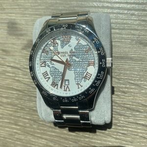 Michael Kors “Layton” World Map Pavé Watch